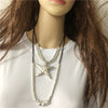 Anslow Women's Leather Large Starfish Pendant Necklaces Neck Chokers Jewelry Handamde Beads Charms Accessory LOW0109AN