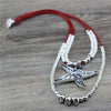 Anslow Women's Leather Large Starfish Pendant Necklaces Neck Chokers Jewelry Handamde Beads Charms Accessory LOW0109AN