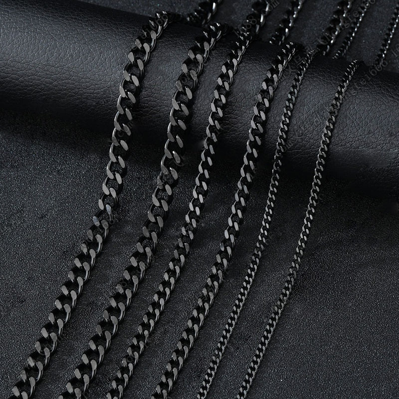 Ant Angel Basic Punk Stainless Steel Necklace for Men Women Cuban Link Chain Chokers Minimalist Choker Necklace  Jewelry