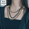Ant Angel Basic Punk Stainless Steel Necklace for Men Women Cuban Link Chain Chokers Minimalist Choker Necklace  Jewelry
