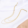 Anti-allergic Minimalist Three Layer Snake Chain Necklace For Women 18K Gold Plated Box&amp;Herringbone Chain Choker Jewelry Gift