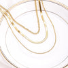 Anti-allergic Minimalist Three Layer Snake Chain Necklace For Women 18K Gold Plated Box&amp;Herringbone Chain Choker Jewelry Gift