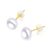 Anti allergic Pearl Jewelry 18k Solid Gold Earrings Women,Real Engagement White Black Natural Pearl Earrings Jewelry