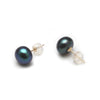 Anti allergic Pearl Jewelry 18k Solid Gold Earrings Women,Real Engagement White Black Natural Pearl Earrings Jewelry