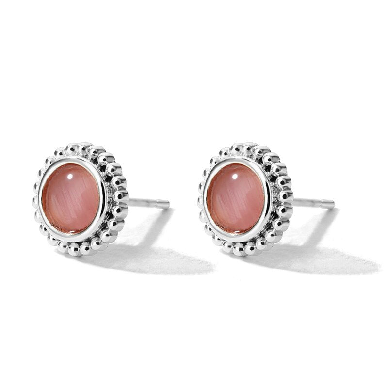 Anting-Anting Kancing Opal Floral untuk Wanita Anak Perempuan Anting-Anting Warna Emas Perhiasan Pasangan Tren 2023 Hadiah Hari Valentine Arete Femme