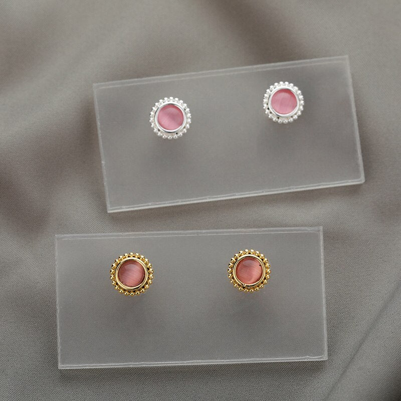 Anting-Anting Kancing Opal Floral untuk Wanita Anak Perempuan Anting-Anting Warna Emas Perhiasan Pasangan Tren 2023 Hadiah Hari Valentine Arete Femme