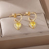 Anting-Anting Kancing Zirkon Hati Merah untuk Wanita Anting-Anting Pasangan Kristal Berkilau Baja Tahan Karat Tren 2023 Perhiasan Pasangan Pernikahan