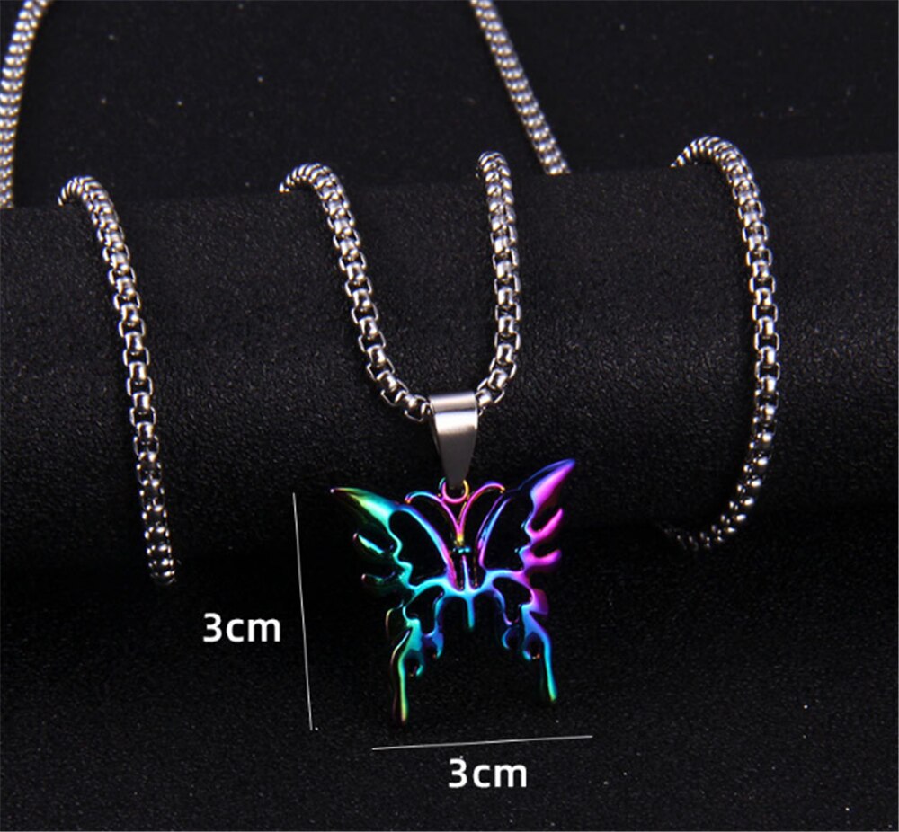 Antique Colorful Cool Know Butterfly Spider Necklace Niche Design Popular Personality Animal Pendant Necklace