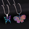 Antique Colorful Cool Know Butterfly Spider Necklace Niche Design Popular Personality Animal Pendant Necklace
