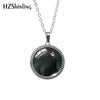 Antique Glass Necklace Good Omens Aziraphale Crowley Patterns Retro Necklace Dome Pendants Jewelry