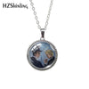 Antique Glass Necklace Good Omens Aziraphale Crowley Patterns Retro Necklace Dome Pendants Jewelry