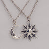 Antique Silver Color Sun Moon Pendants & Necklaces Lovers Retro Short Chain Choker Necklace Friends Women Jewelry A754
