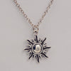Antique Silver Color Sun Moon Pendants & Necklaces Lovers Retro Short Chain Choker Necklace Friends Women Jewelry A754