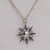 Antique Silver Color Sun Moon Pendants & Necklaces Lovers Retro Short Chain Choker Necklace Friends Women Jewelry A754