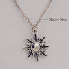 Antique Silver Color Sun Moon Pendants & Necklaces Lovers Retro Short Chain Choker Necklace Friends Women Jewelry A754