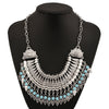 Antique Silver Color Vintage Tassel Pendant Woman Necklace Choker Jewelry Maxi Chunky Vintage Indian Necklaces