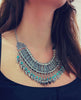 Antique Silver Color Vintage Tassel Pendant Woman Necklace Choker Jewelry Maxi Chunky Vintage Indian Necklaces