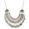 Antique Silver Color Vintage Tassel Pendant Woman Necklace Choker Jewelry Maxi Chunky Vintage Indian Necklaces