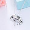 Antique Silver Thinking Statue Greyhound Necklace Dog Pendant Whippet  Necklaces Choker Halloween Gift