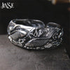 Antique Thai Silver Bangles 100% S990 Sterling Silver Carp Fish Carved Bracelet Bangle For Men Women Jewelry 25mm 45G TYC085