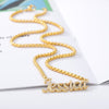Any Name Custom Necklace For Women Cuban Chain Iced Out Zirconia Necklace Personalized Stainless Steel Jewelry Mother's Day Gift