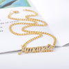 Any Name Custom Necklace For Women Cuban Chain Iced Out Zirconia Necklace Personalized Stainless Steel Jewelry Mother's Day Gift