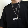 Aomu - men's and women's long chain nelace with metal pendant, 3-piece set, long chain hip-hop, jewelry gifts, punk cross