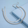 Aprilwell 2 Pcs Punk Cube Chain Necklaces for Women 2021 Trend Kpop Grunge Choker Snake Bone Chains Men Gift Jewelry Accessories
