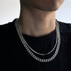 Aprilwell 2 Pcs Punk Cube Chain Necklaces for Women 2021 Trend Kpop Grunge Choker Snake Bone Chains Men Gift Jewelry Accessories