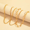 Aprilwell 3 PCs Punk Choker Necklaces Set For Women Aesthetic Gold Link Chain 2021 Y2k Charm Jewelry Gift For Girl Friend