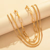Aprilwell 3 PCs Punk Choker Necklaces Set For Women Aesthetic Gold Link Chain 2021 Y2k Charm Jewelry Gift For Girl Friend