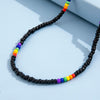Aprilwell One Piece Beads Necklace for Women Aesthetic Choker Trendy LGBT Rainbow Chain Kpop 2021 Jewelry Friends Gift