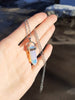 Aqua Aura Mystic Quartz Point Necklace  Sky Blue Crystal Necklace  Aqua Rainbow Crystal Quartz Necklace