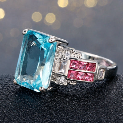 Aquamari Rings For Women 925 Sterling Silver Jewelry Wedding Ring Blue Multiple 2 Colors Wedding Gift Luxury Bijoux Wholesale