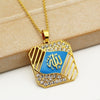 Arabic Islamic Rune Pattern Pendant Necklace Women's Necklace Austrian Crystal Inlaid Religious Necklace Accessories Jewelry