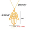 Arabic Soy Luna Hamsa Hand Pendant Necklace Women Men Amulet Stainless Steel Gold Color Hand of Fatima Choker Islamic Jewelry