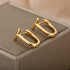 Arc Earrings For Women Stainless Steel Geometric Gold Color Hoop Earring Cute Minimalist Jewelry Couple Gift Bijoux Femme 2023