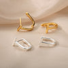Arc Earrings For Women Stainless Steel Geometric Gold Color Hoop Earring Cute Minimalist Jewelry Couple Gift Bijoux Femme 2023