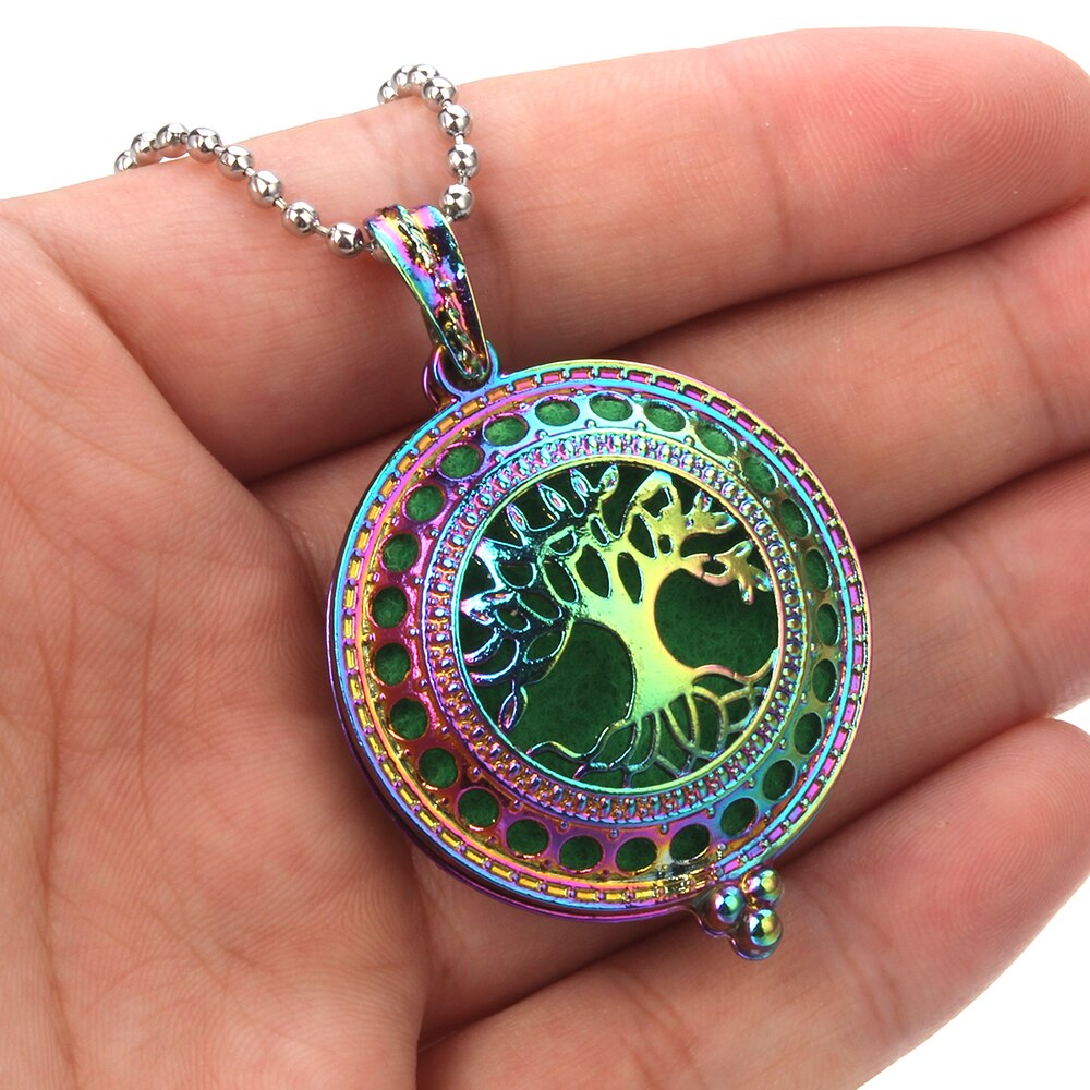 Aromatherapy Jewelry Essential Oil Diffuser Necklace Colorful Pendants Lockets Aroma Diffuser Perfume Necklace Free 10 Pads