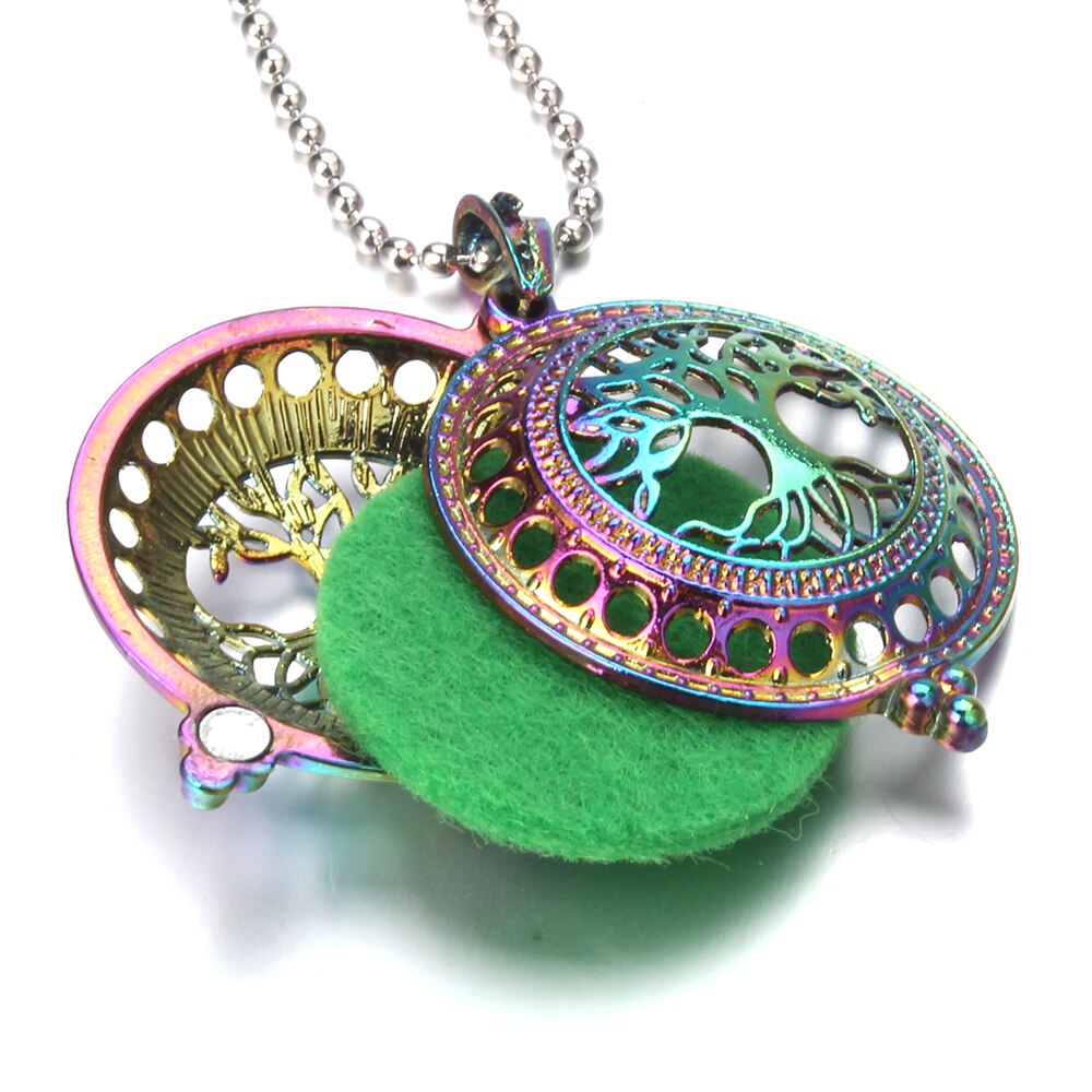 Aromatherapy Jewelry Essential Oil Diffuser Necklace Colorful Pendants Lockets Aroma Diffuser Perfume Necklace Free 10 Pads