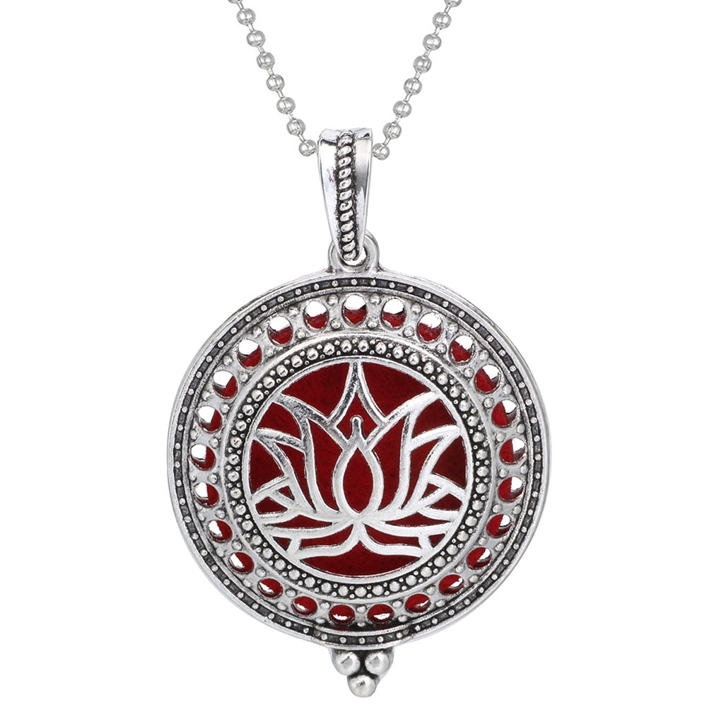 Aromatherapy Necklace Tree of Life Diffuser Jewelry Vintage Open Locket Pendant Essential Oil Perfume Aroma Diffuser Necklace