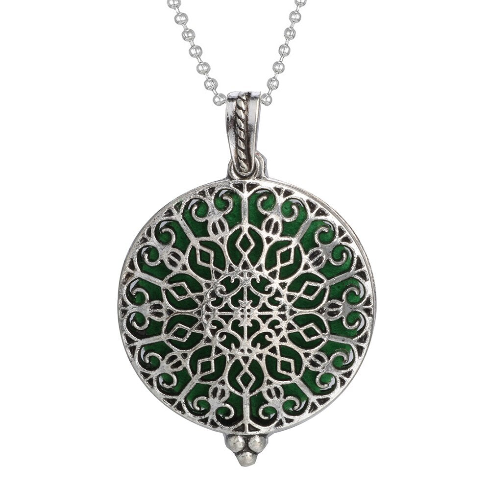 Aromatherapy Necklace Tree of Life Diffuser Jewelry Vintage Open Locket Pendant Essential Oil Perfume Aroma Diffuser Necklace