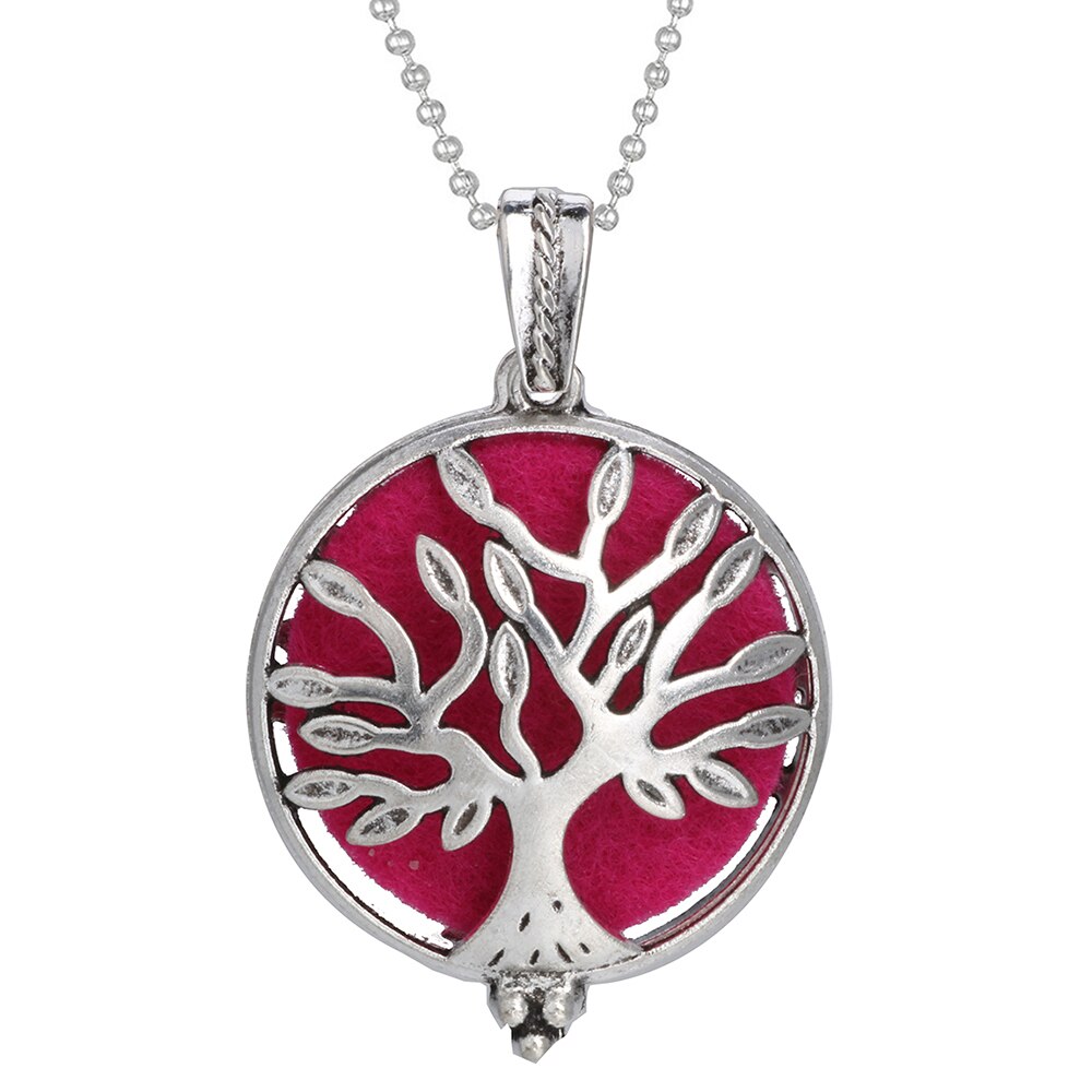 Aromatherapy Necklace Tree of Life Diffuser Jewelry Vintage Open Locket Pendant Essential Oil Perfume Aroma Diffuser Necklace