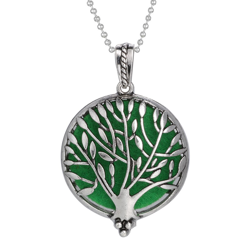 Aromatherapy Necklace Tree of Life Diffuser Jewelry Vintage Open Locket Pendant Essential Oil Perfume Aroma Diffuser Necklace