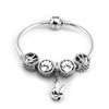 Around Bracelets with 5pcs Beads Charms in set 100% 925 Sterling-Silver-Jewelry
