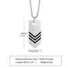 Arrow Tag Necklace, Stainless Steel V Chevron Pendant Men Dainty Jewelry