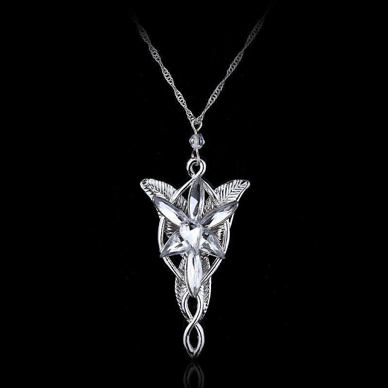 Arwen Evenstar Necklace The Elves Princess Crystal Silver Color Cubic Zirconia Stone Pendant For Women Wedding Gift
