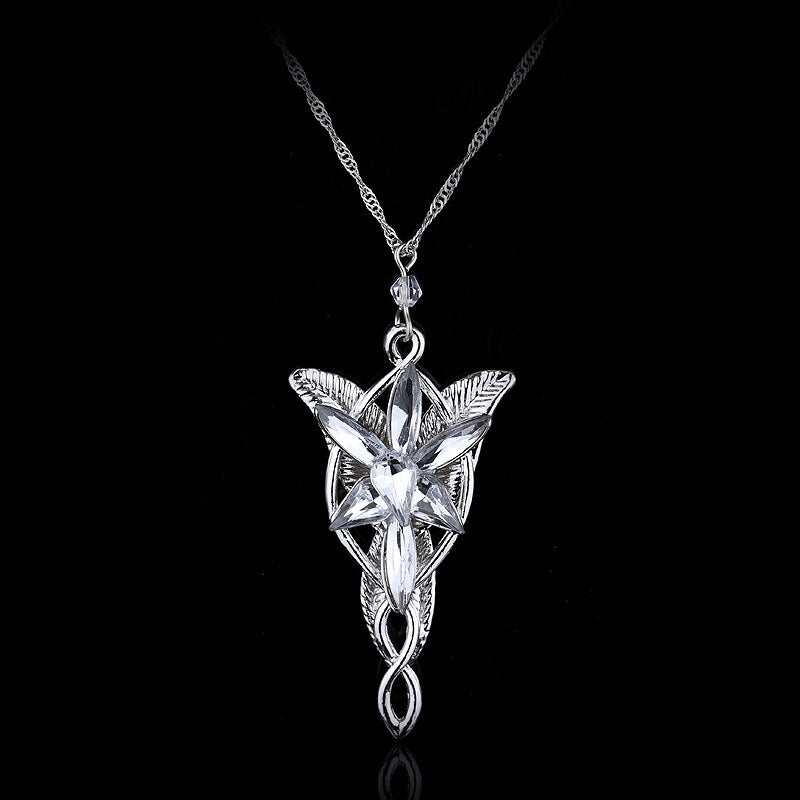 Arwen Evenstar Necklace The Elves Princess Crystal Silver Color Cubic Zirconia Stone Pendant For Women Wedding Gift