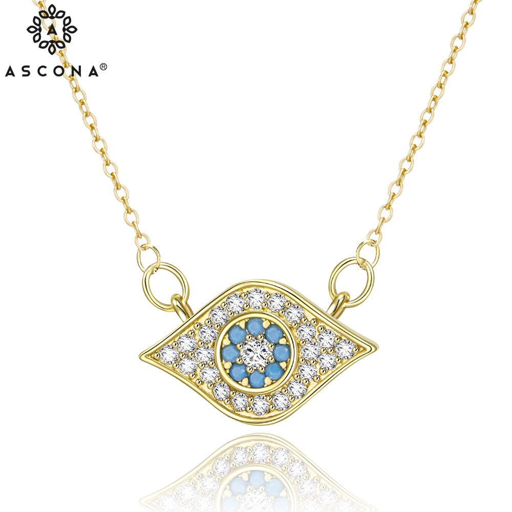 Ascona Trendy Cubic Zirconia Evil Eye Pendant Necklace For Women Korean Minimalist Necklace Girls Gifts Party Jewelry Colares
