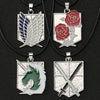 Ataque en collar de titanio alas de la libertad Eren Scout legión de guardia de la policía militar aprendiz escuadrón colgante Anime de la joyería